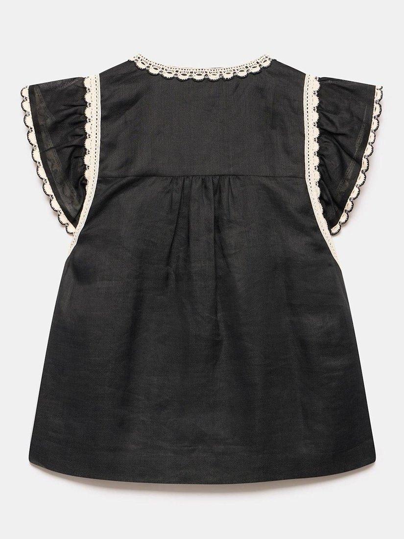 Product image 8 of 8, which shows Mint Velvet Contrast Trim Cap Sleeve Blouse, Black, S