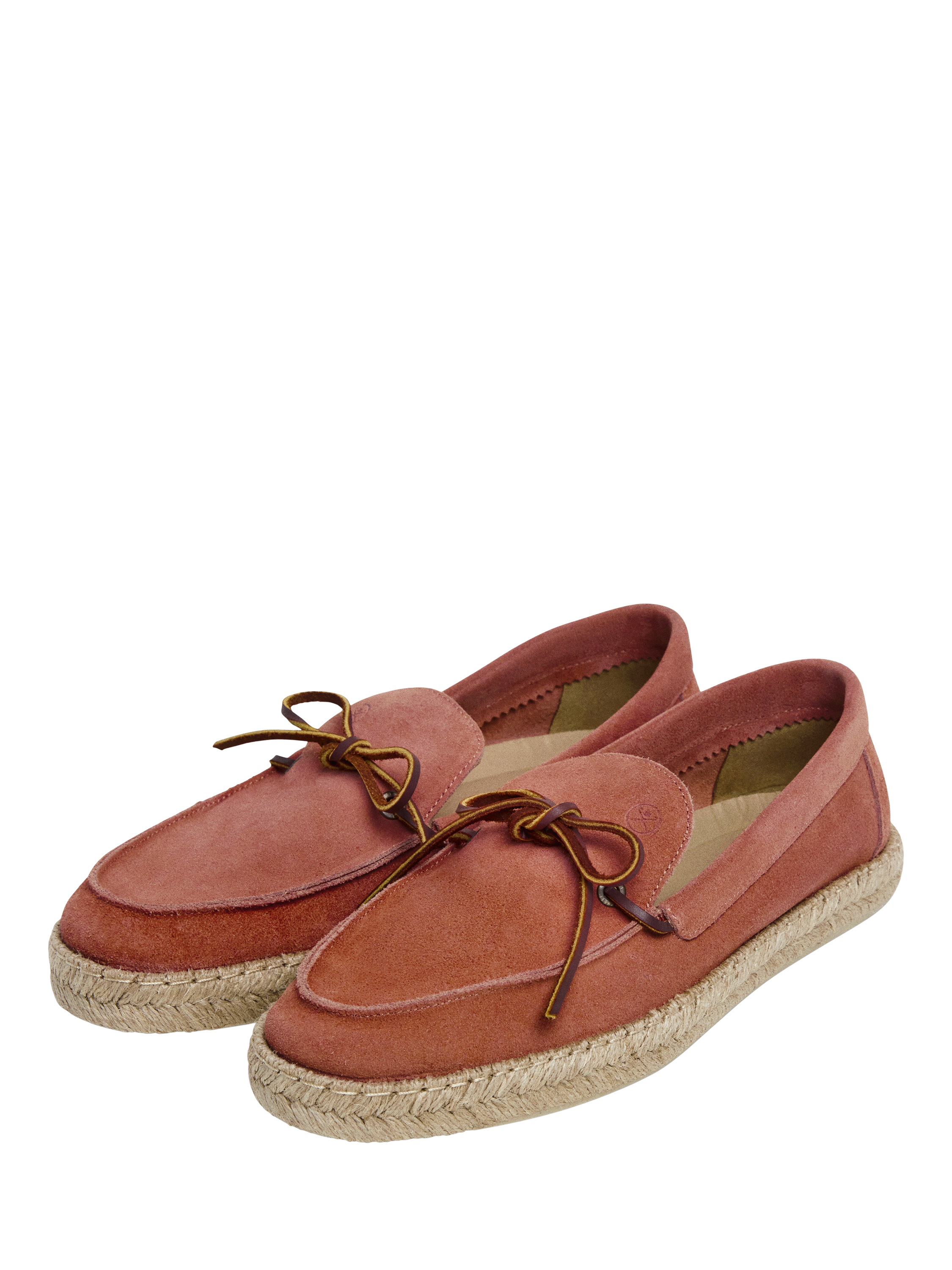 Product image 2 of 6, which shows Hackett London Suede Boat Espadrilles, Apricot Orange, 11