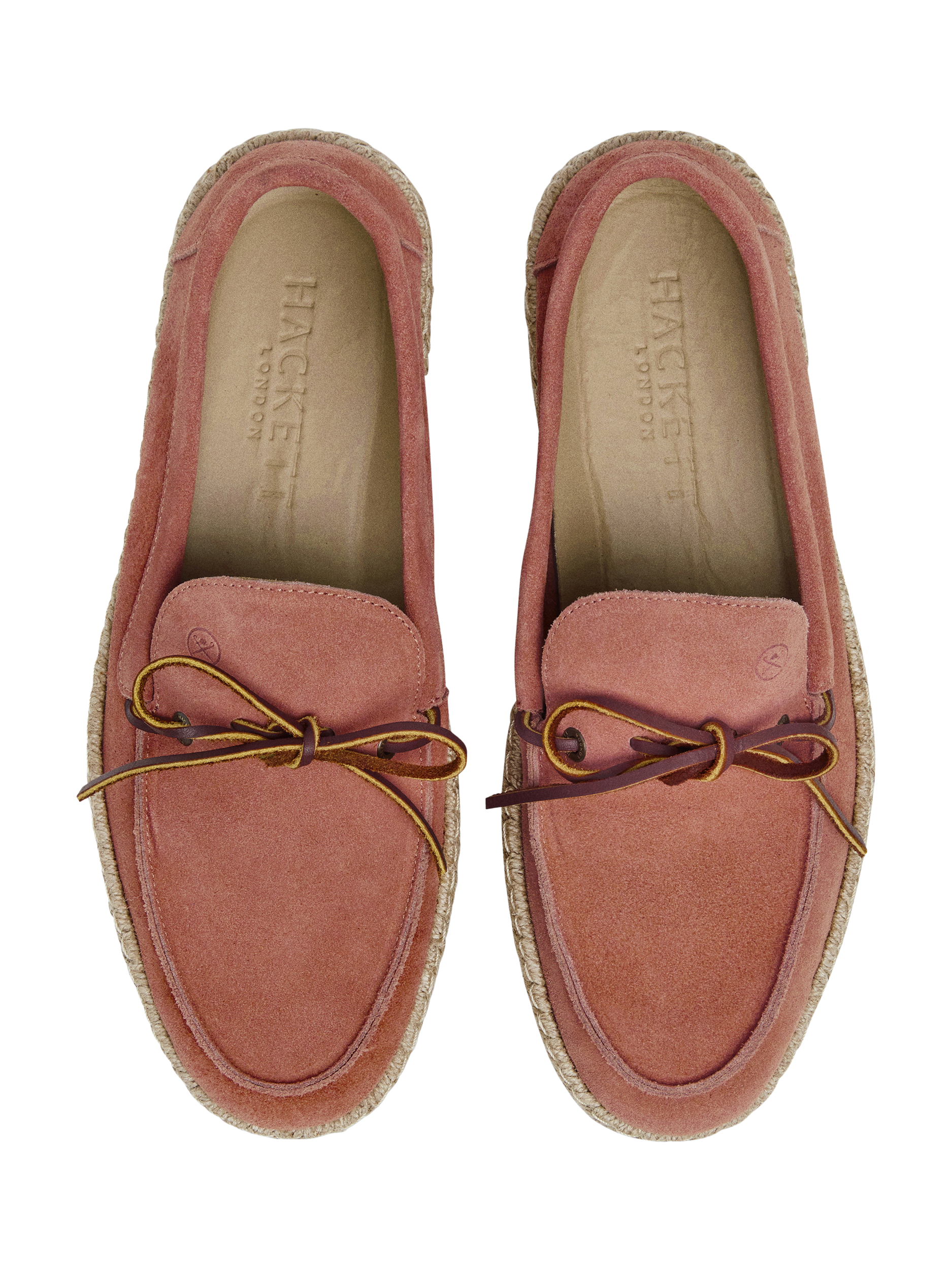 Product image 4 of 6, which shows Hackett London Suede Boat Espadrilles, Apricot Orange, 11
