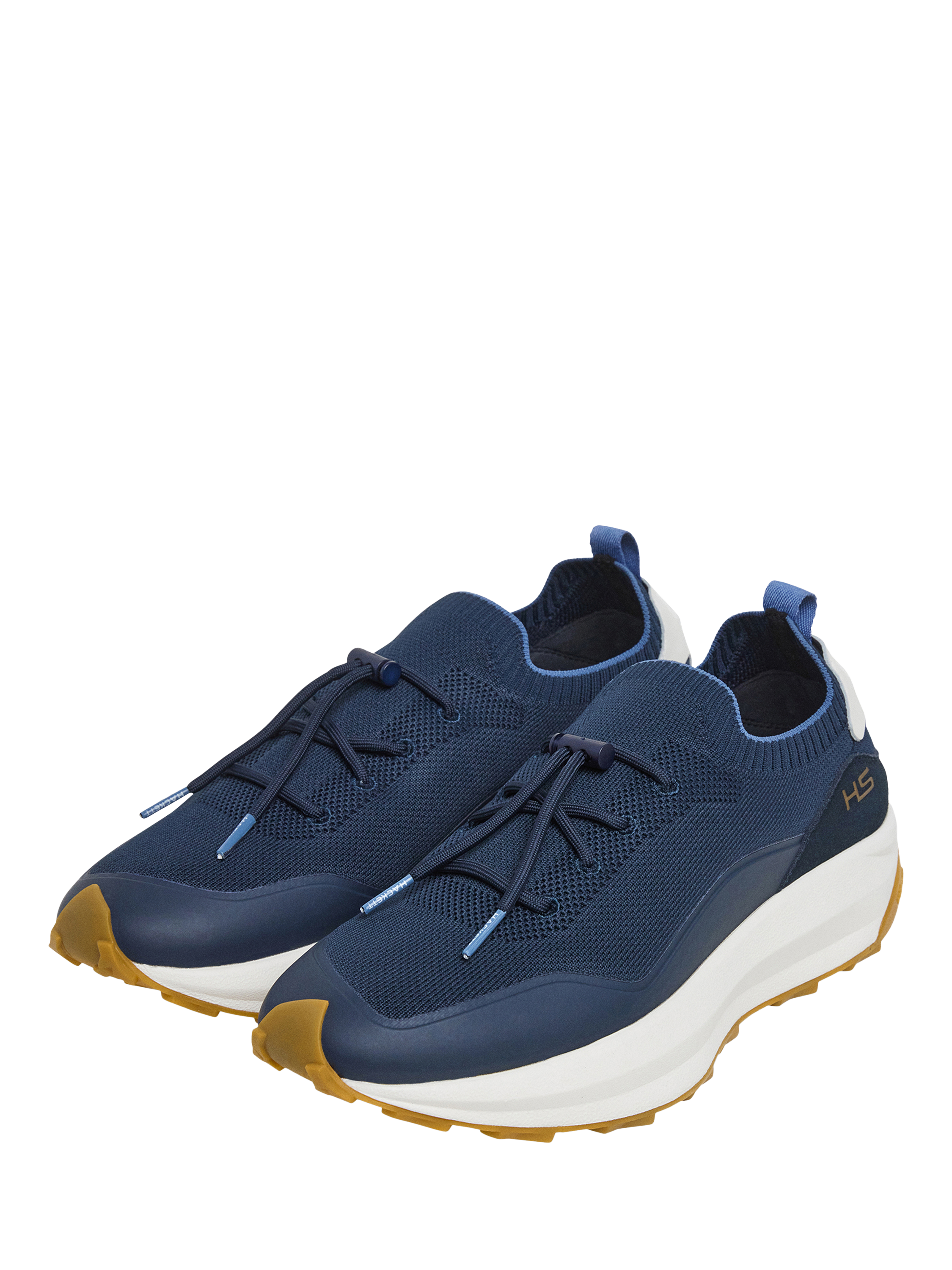 Product image 2 of 6, which shows Hackett London Knitted Lace Up Trainers, Navy, 11