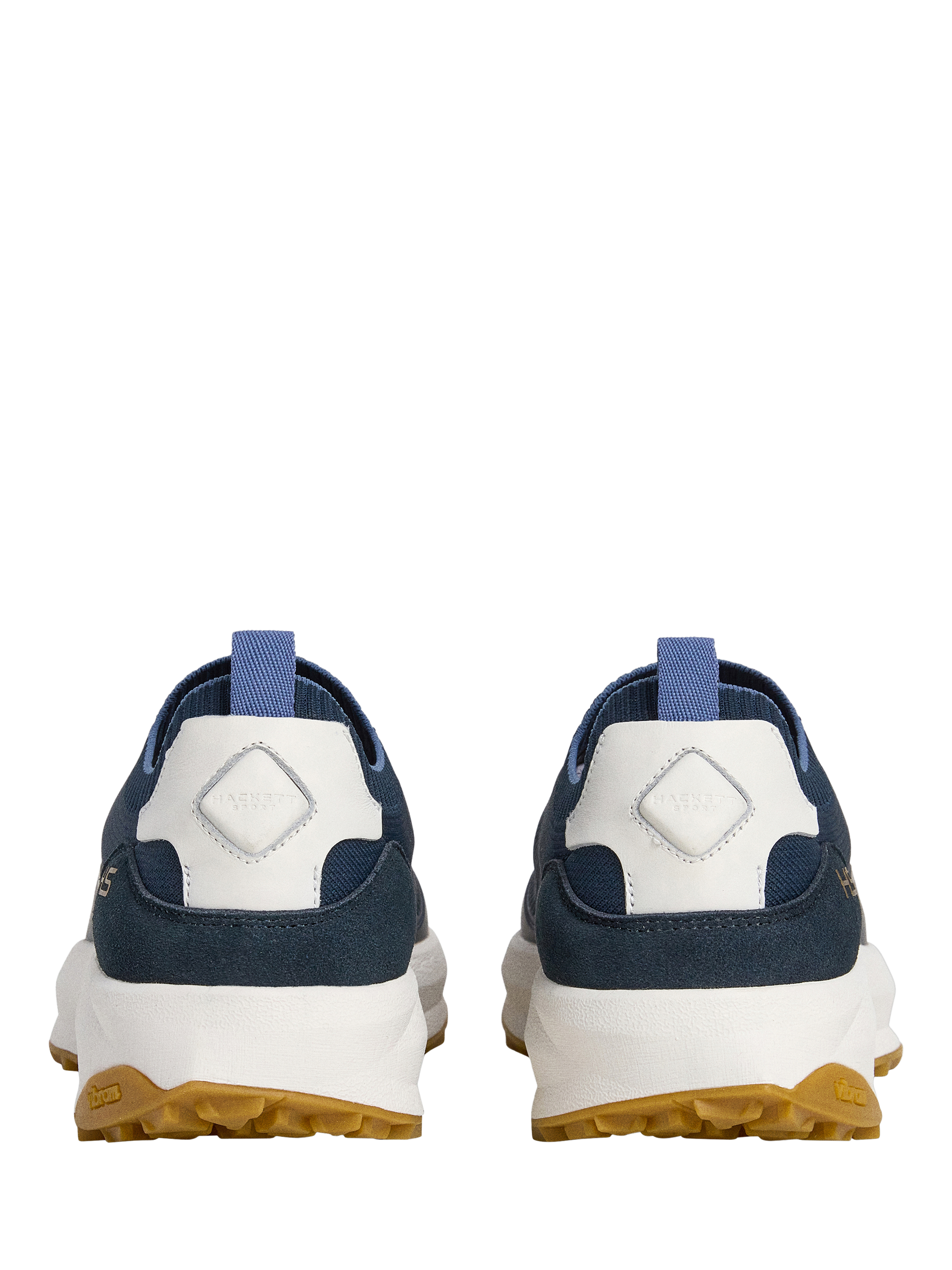 Product image 3 of 6, which shows Hackett London Knitted Lace Up Trainers, Navy, 11