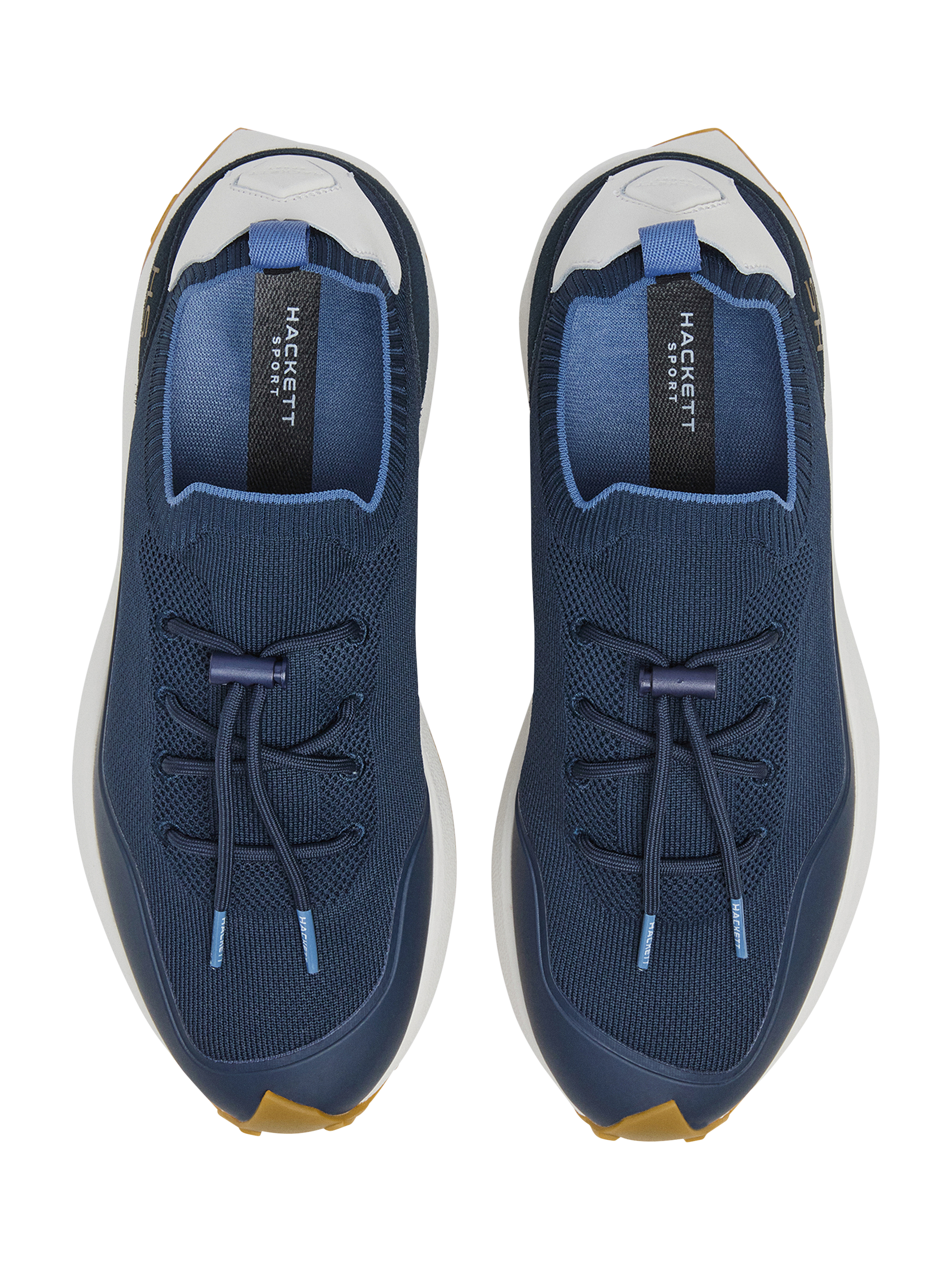 Product image 4 of 6, which shows Hackett London Knitted Lace Up Trainers, Navy, 11