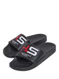 Hackett London Logo Sliders, Black, Black