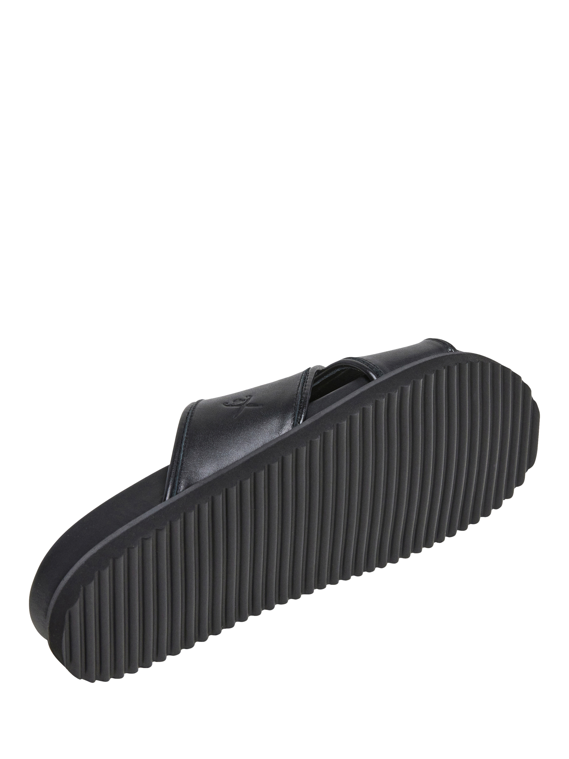 Product image 5 of 5, which shows Hackett London Leather Cross Strap Sliders, Black, 11