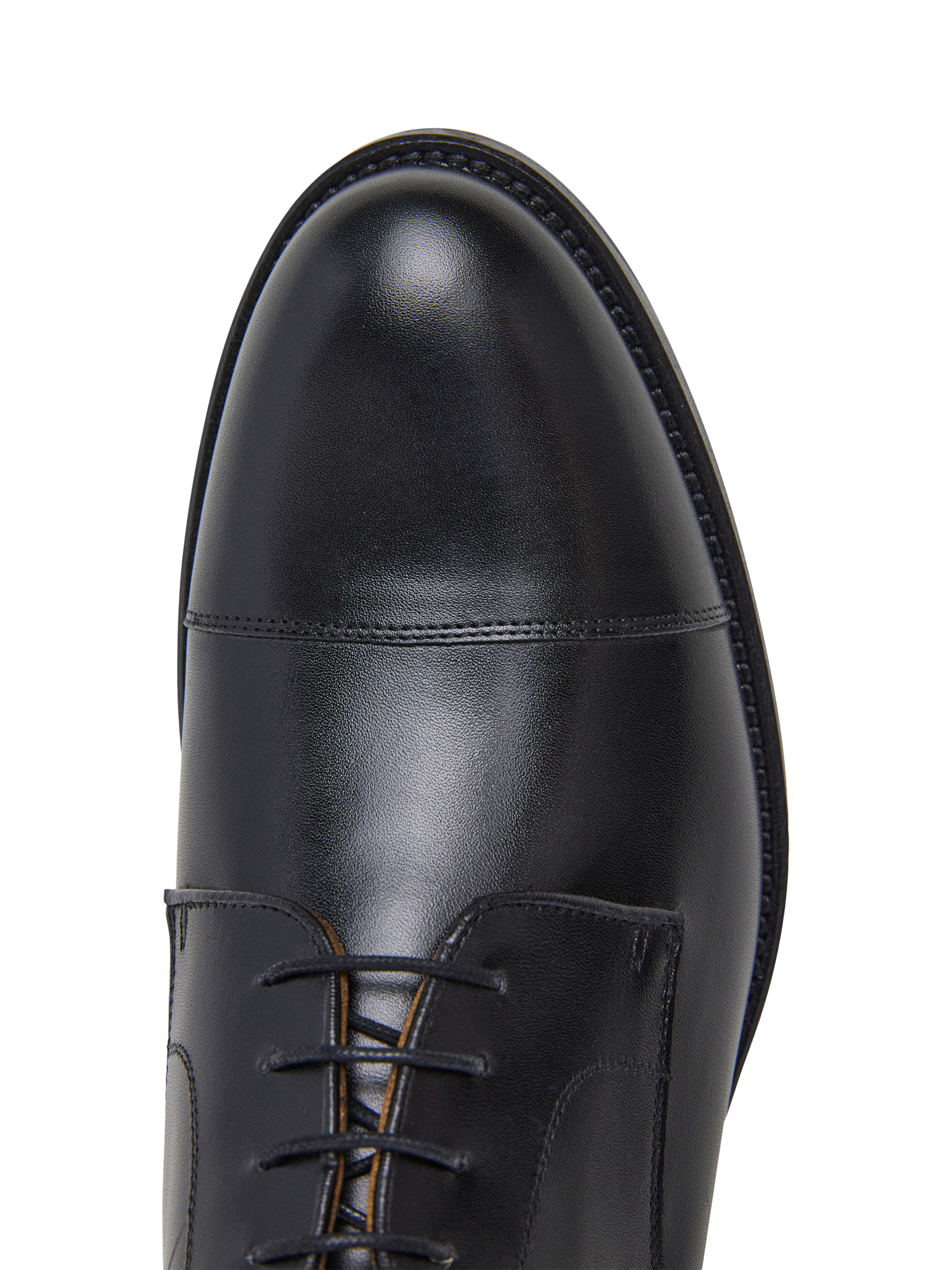 Product image 5 of 6, which shows Hackett London Leather Toe Cap Derby Shoes, Black, 6