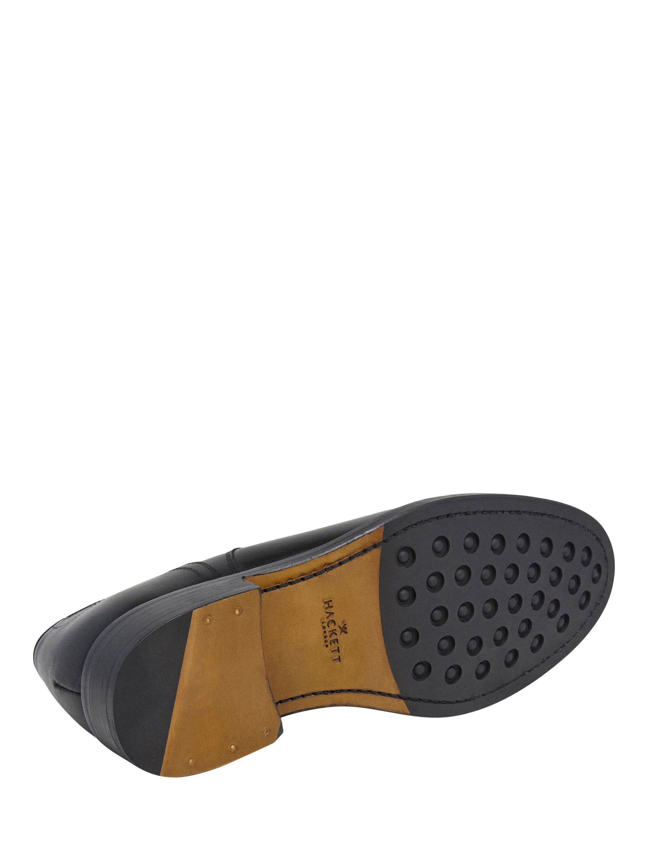 Product image 6 of 6, which shows Hackett London Leather Toe Cap Derby Shoes, Black, 6