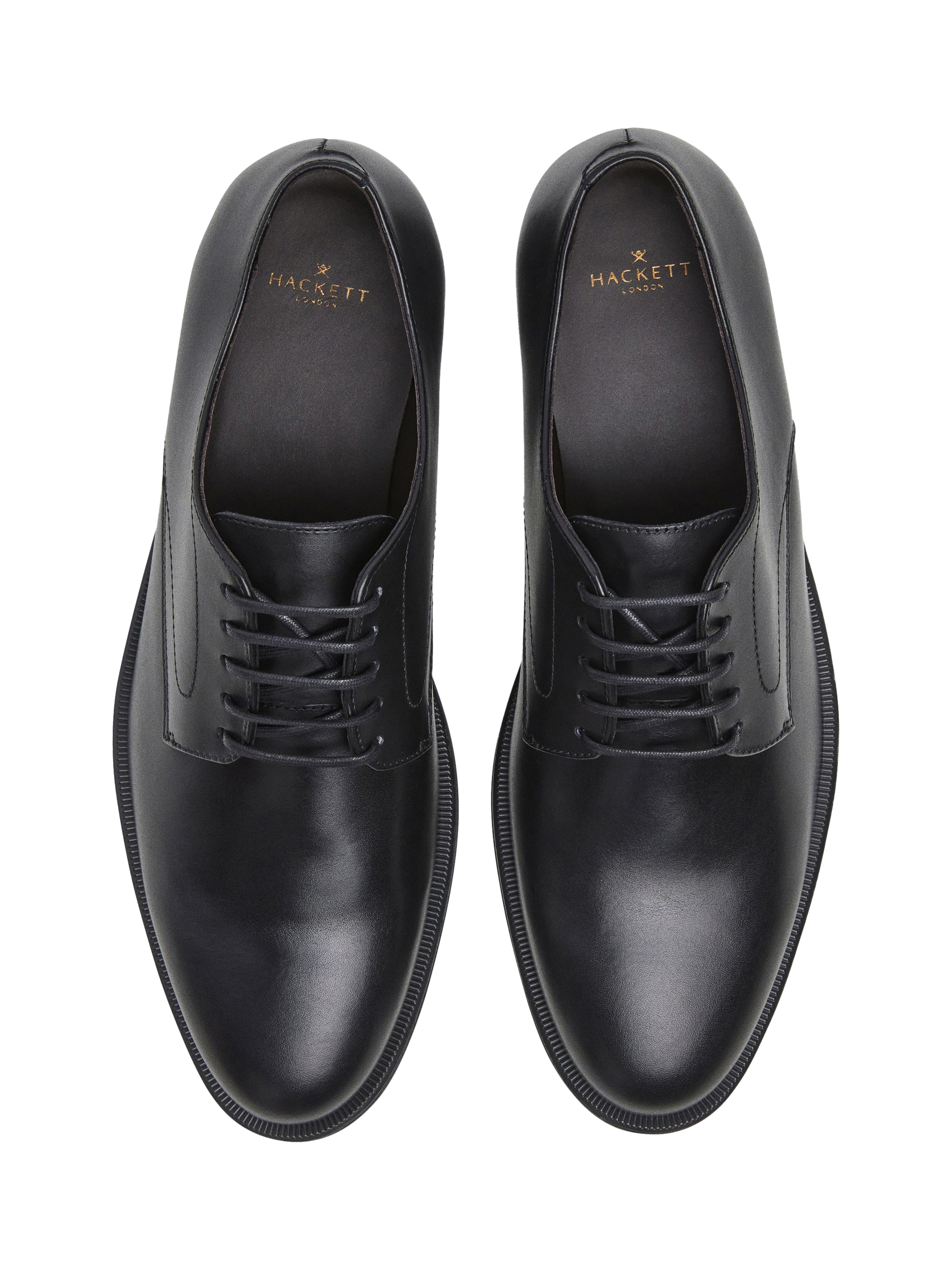 Product image 3 of 5, which shows Hackett London Duke Leather Blucher Shoes, Black, 11