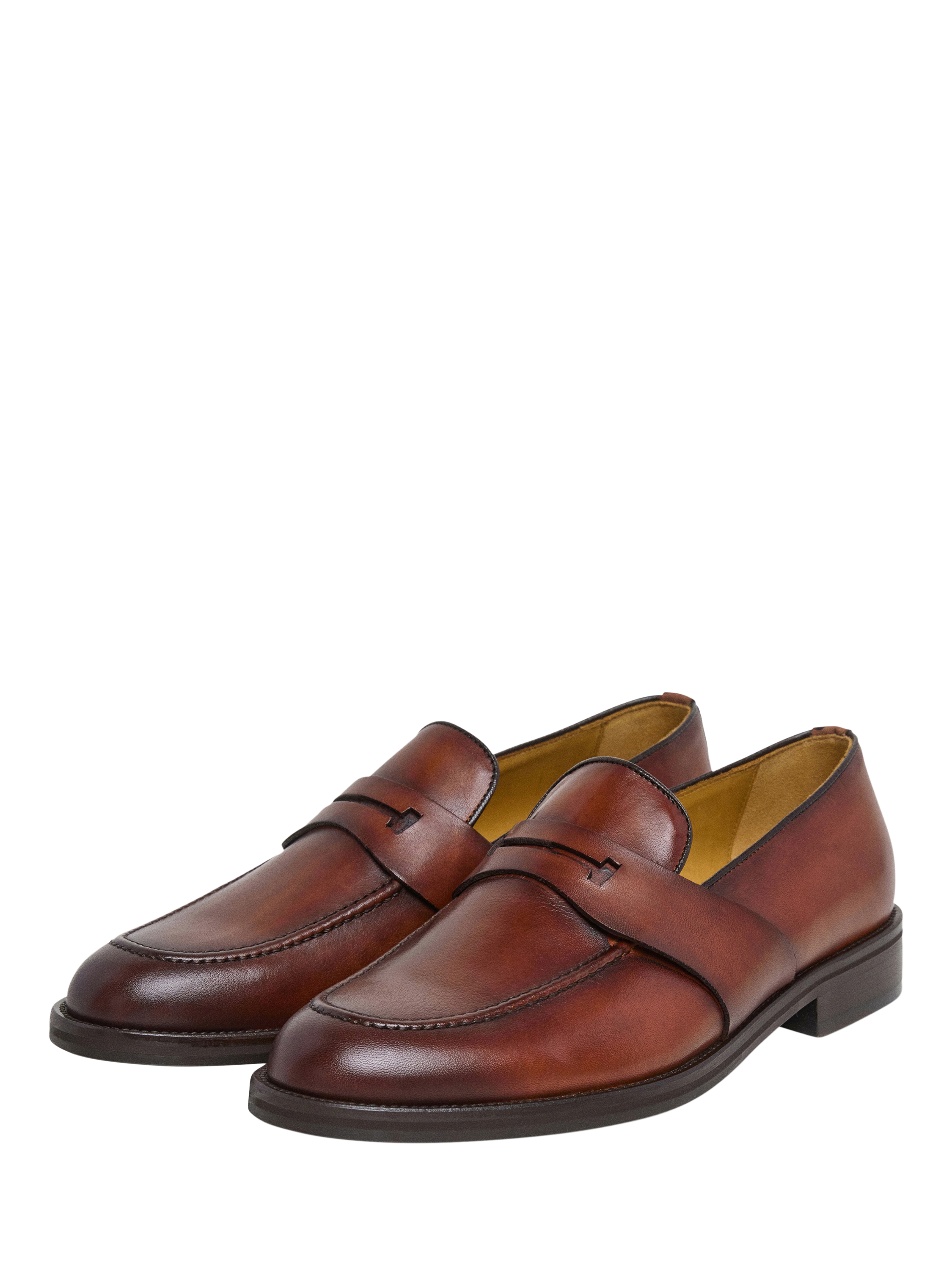 Product image 2 of 6, which shows Hackett London Leather Loafers, Cappuccino Brown, 6