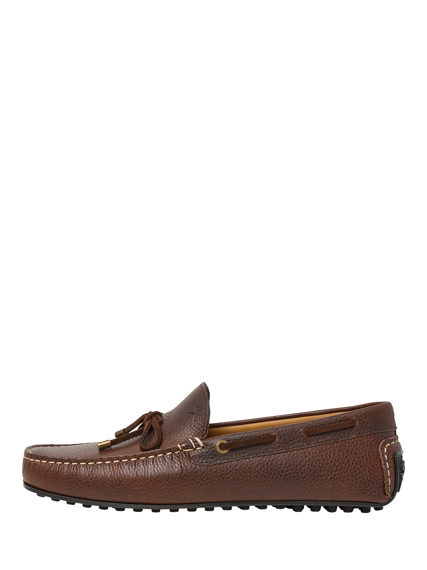 Product image 1 of 6, which shows Hackett London Leather Driver Loafers, Dark Brown, 11