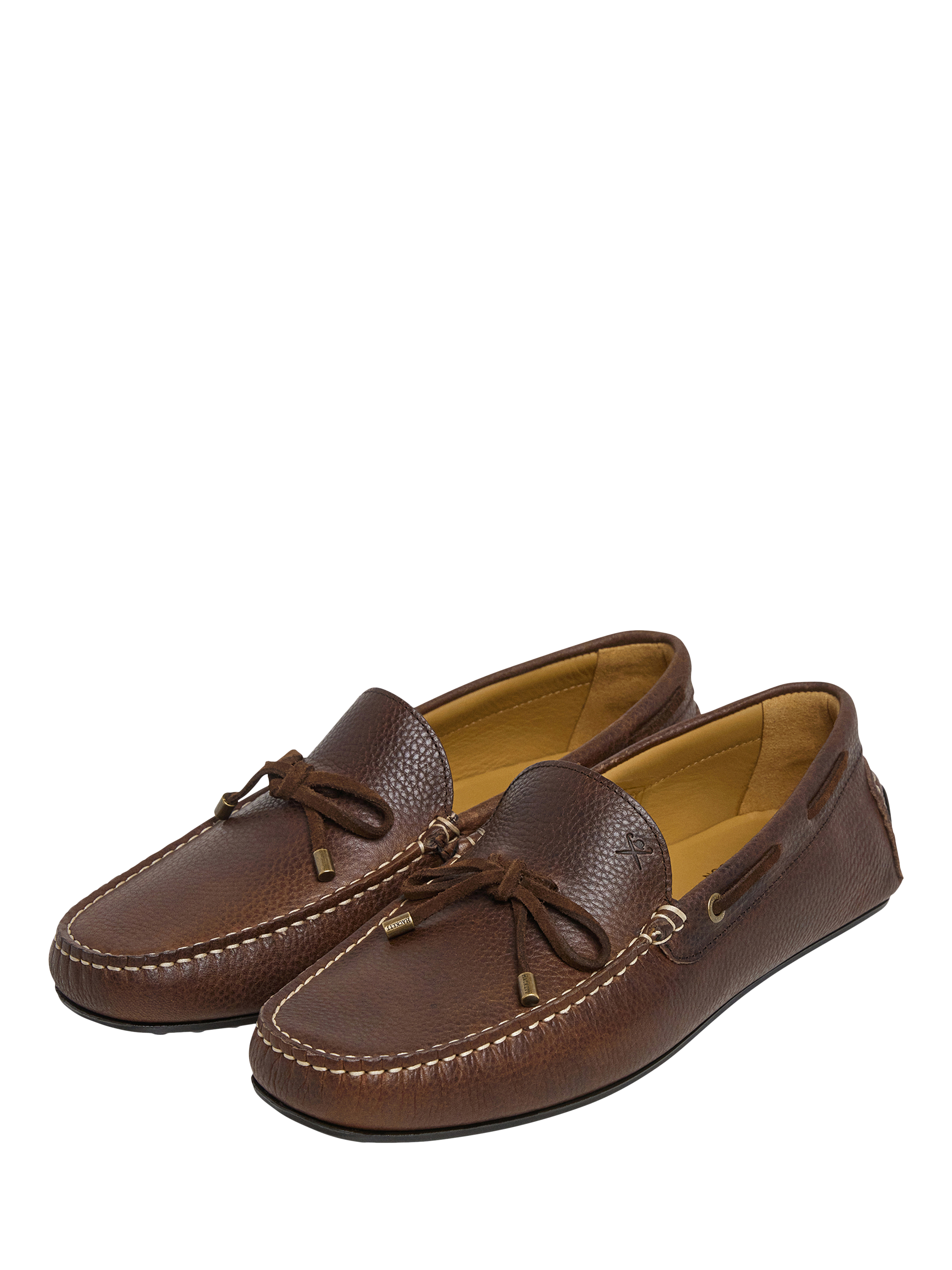 Product image 2 of 6, which shows Hackett London Leather Driver Loafers, Dark Brown, 11