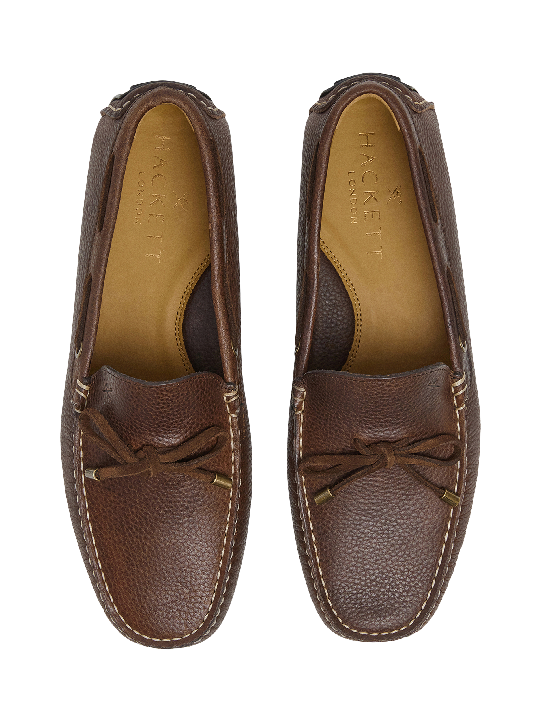 Product image 3 of 6, which shows Hackett London Leather Driver Loafers, Dark Brown, 11