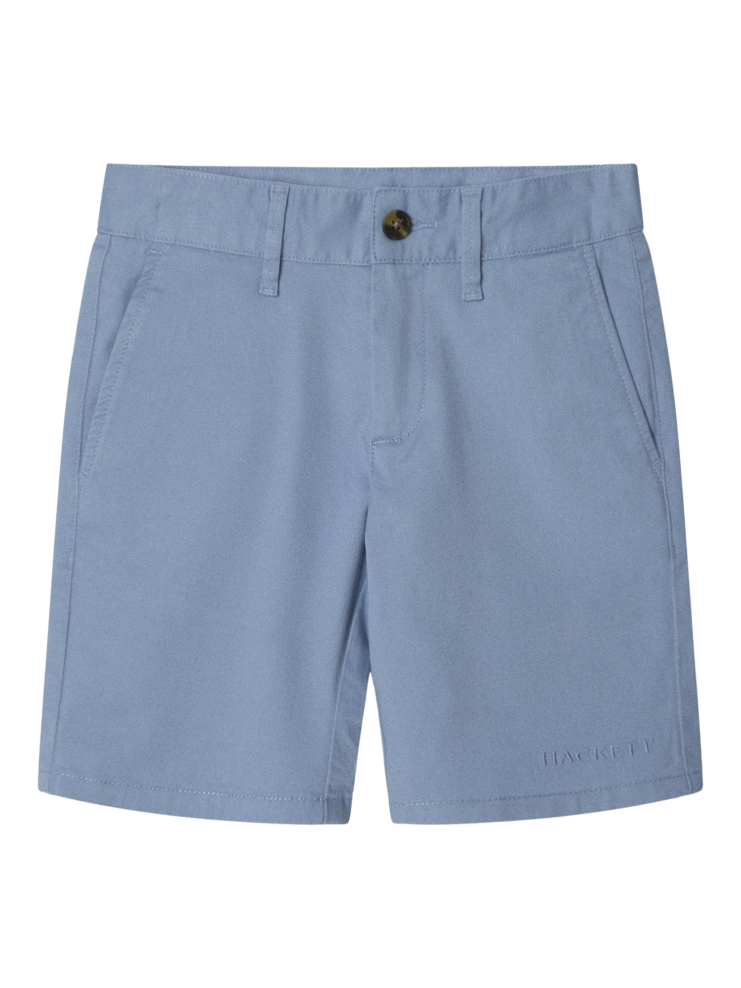 Product image 1 of 4, which shows Hackett London Kids' Cotton Twill Regular Fit Chino Shorts, Spa Blue, 2 years