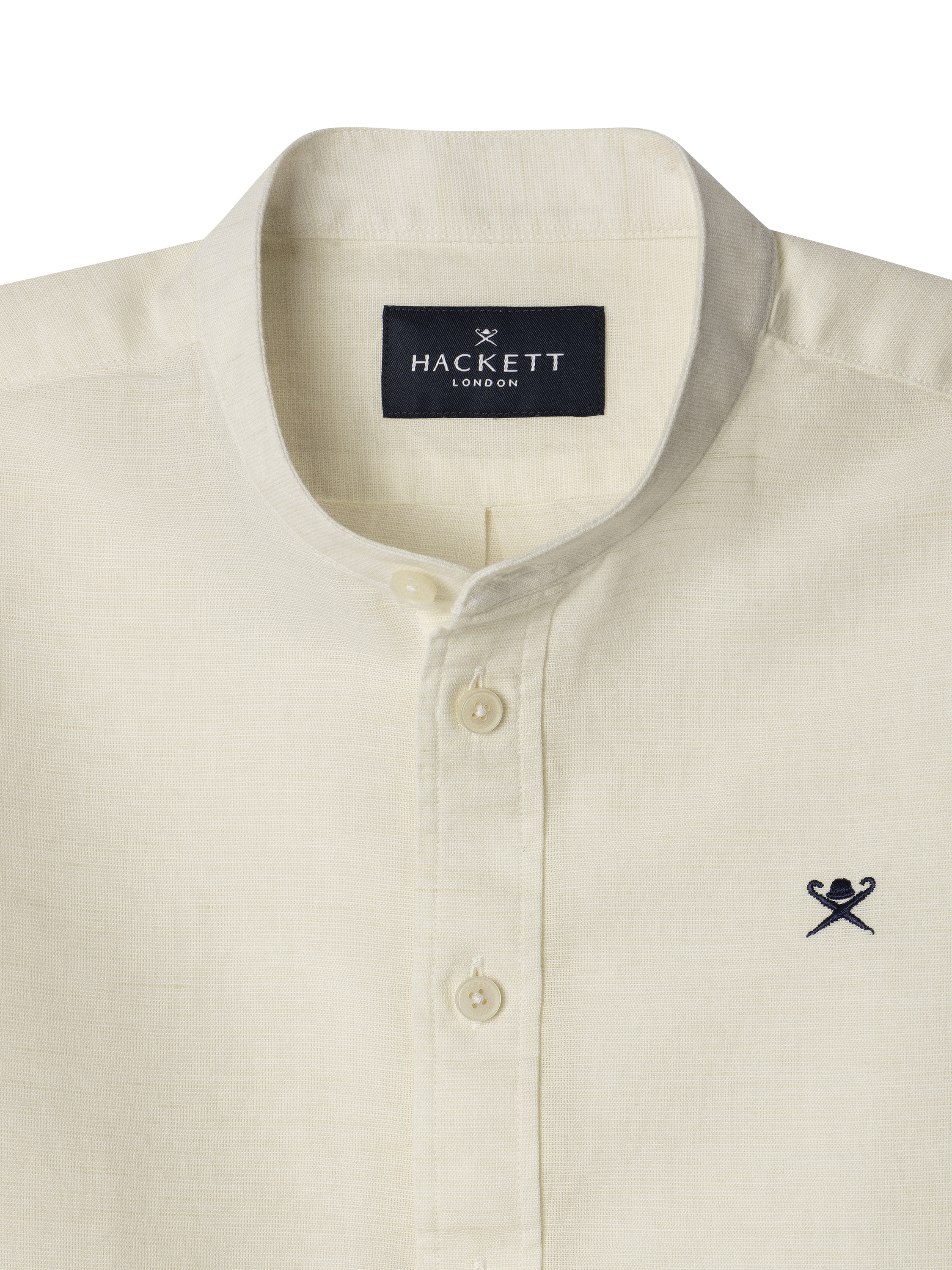 Product image 3 of 4, which shows Hackett London Kids' Cotton-Linen Porter Collar Shirt, Optic White, 15 years