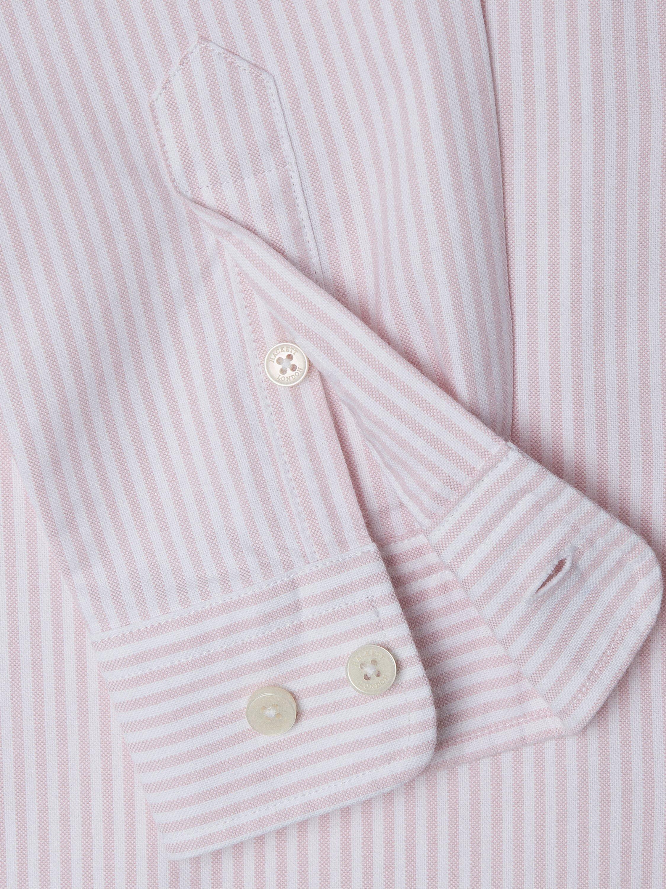 Product image 4 of 4, which shows Hackett London Kids' Oxford Cotton Stripe Shirt, Coral Pink, 15 years