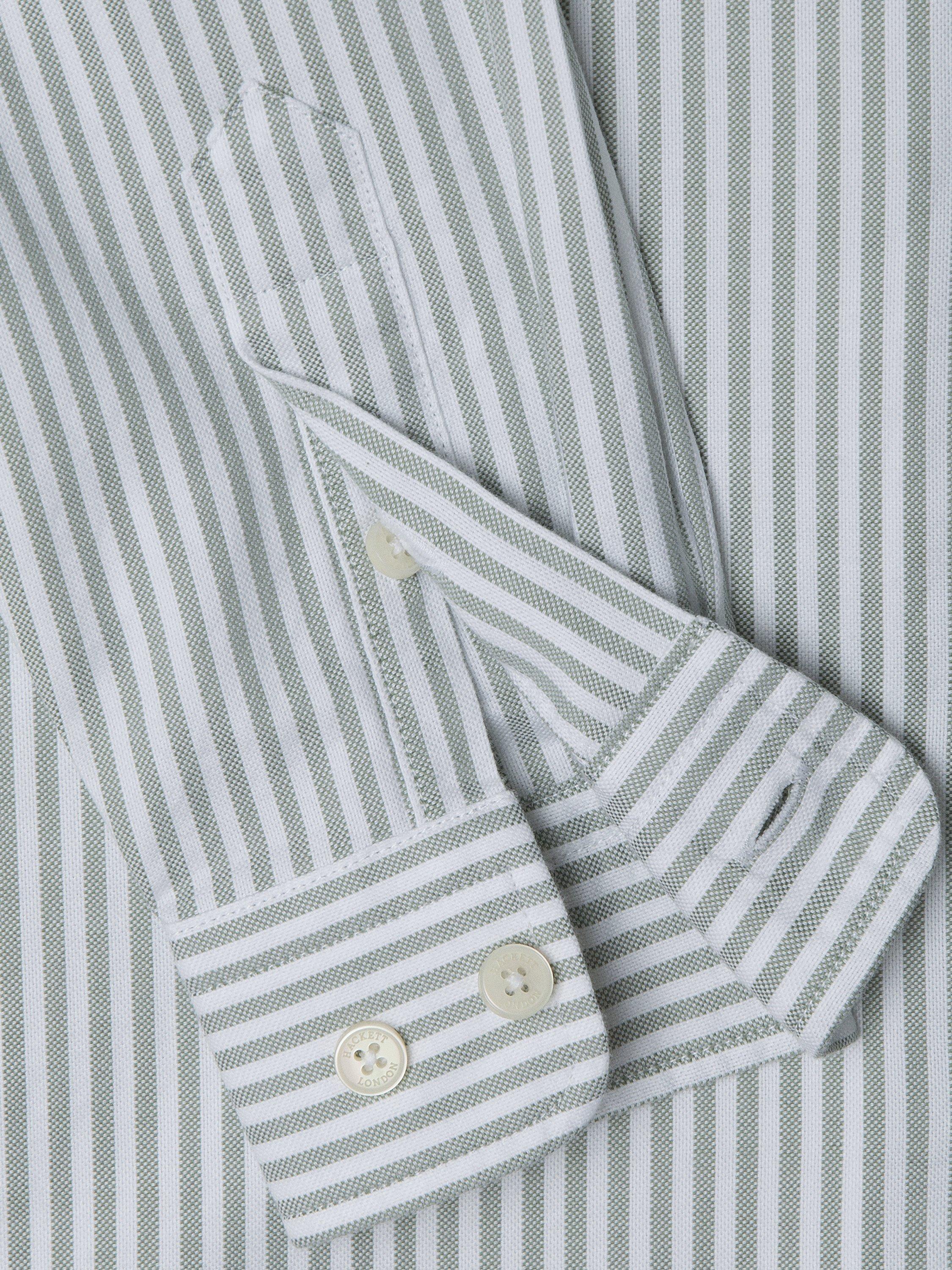 Product image 2 of 2, which shows Hackett London Kids' Oxford Cotton Stripe Shirt, Light Green, 2 years