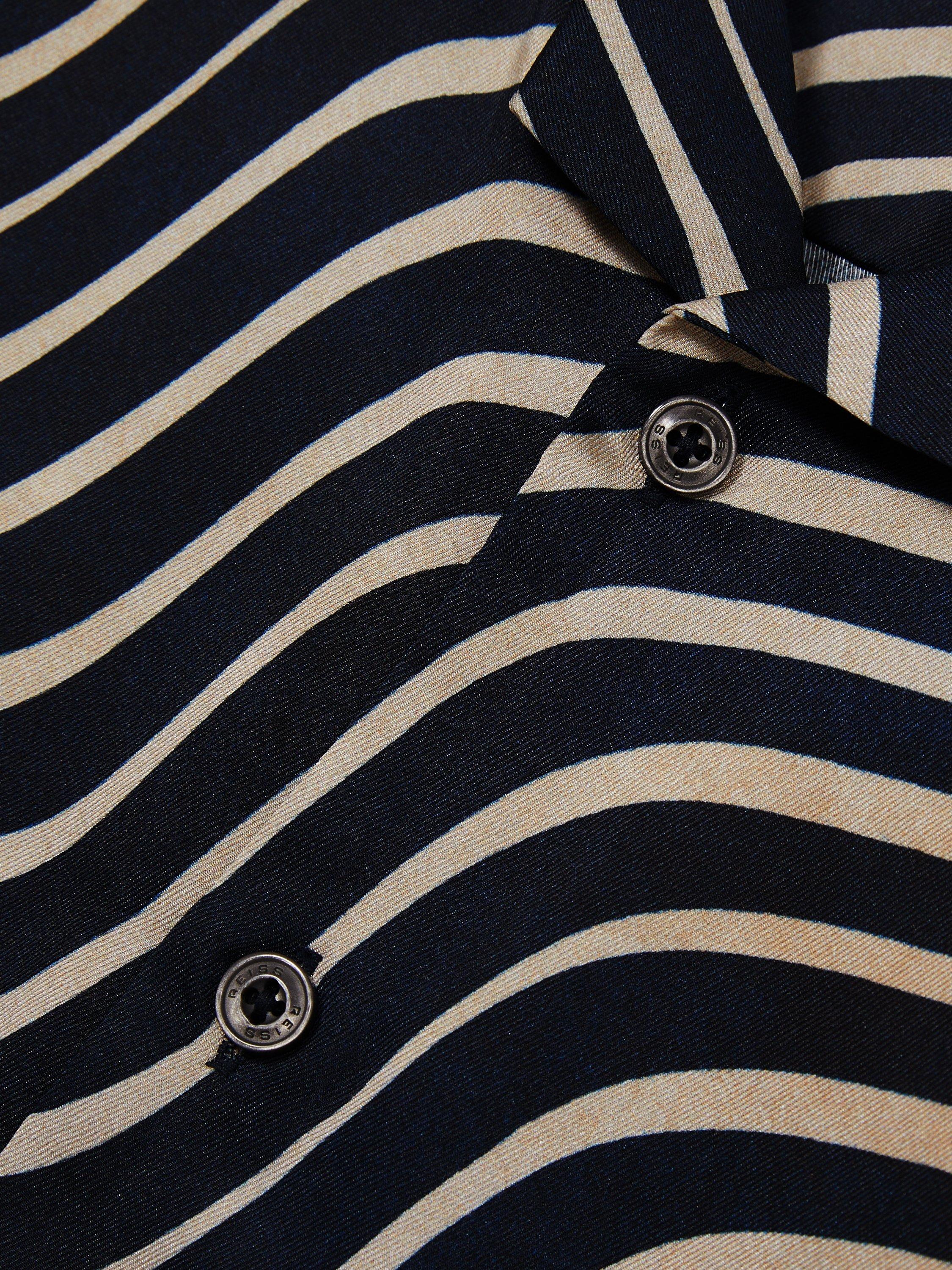 Product image 4 of 4, which shows Reiss Kids' Carbello Swirl Short Sleeve Shirt, Navy/ Off White, 3-4 years