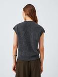 John Lewis Brushed Cashmere Knit V-Neck Waistcoat, Charcoal