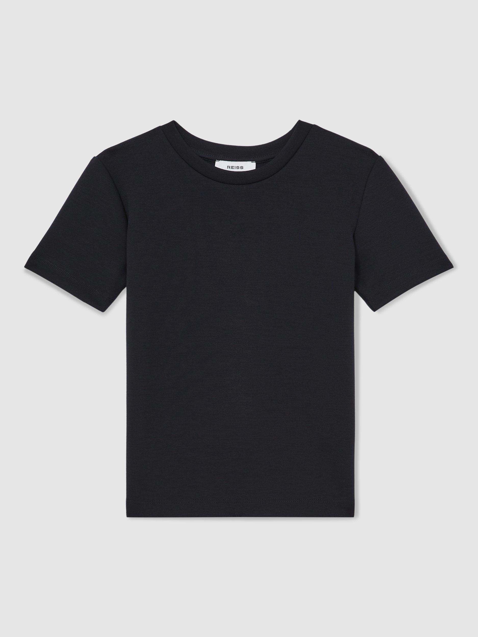 Product image 1 of 4, which shows Reiss Kids' Bradley Crew Neck T-Shirt, Navy, 3-4 years