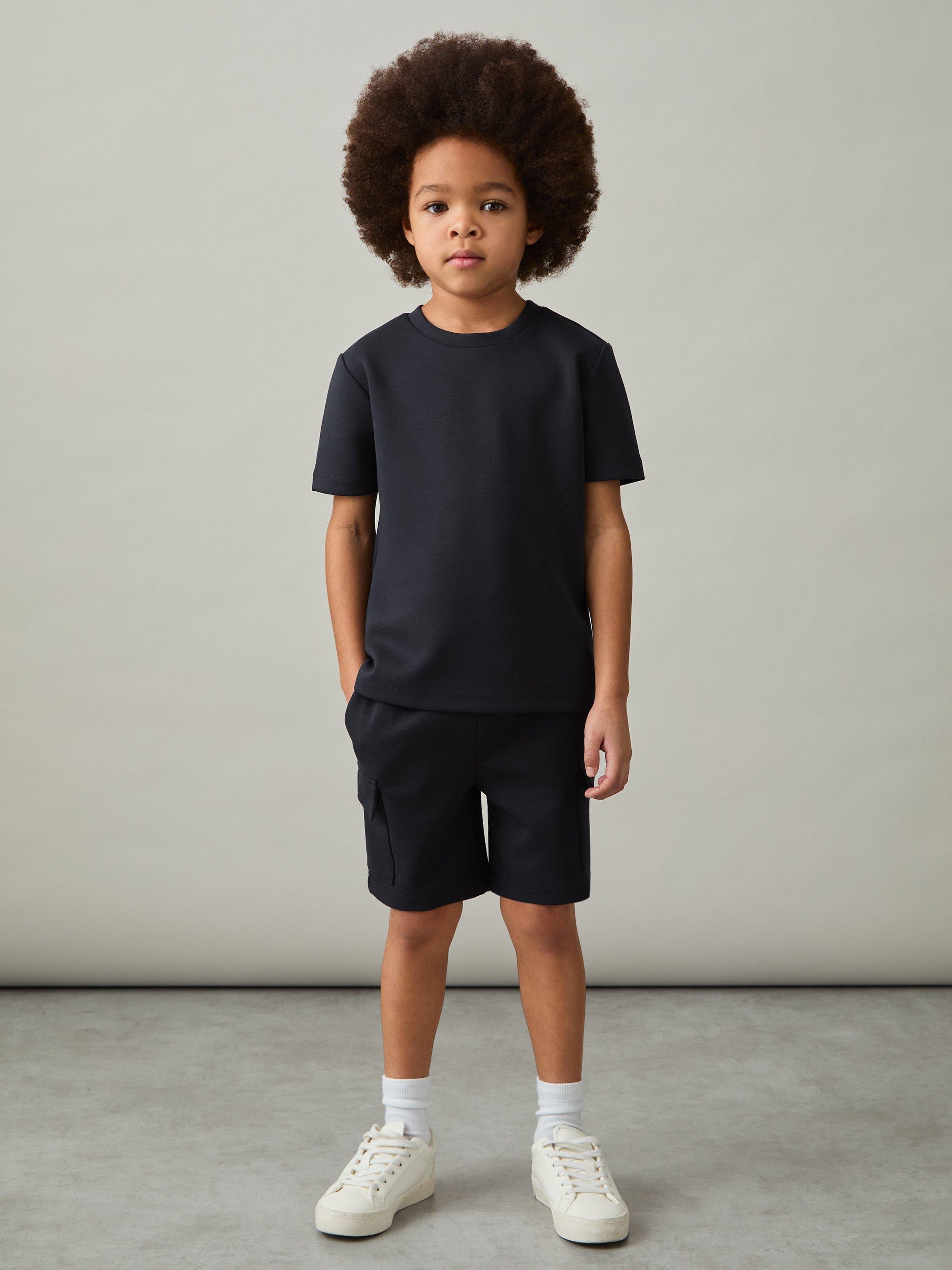 Product image 2 of 4, which shows Reiss Kids' Bradley Crew Neck T-Shirt, Navy, 3-4 years