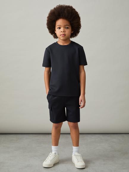 Reiss Kids' Bradley Crew Neck T-Shirt - view 2, Navy