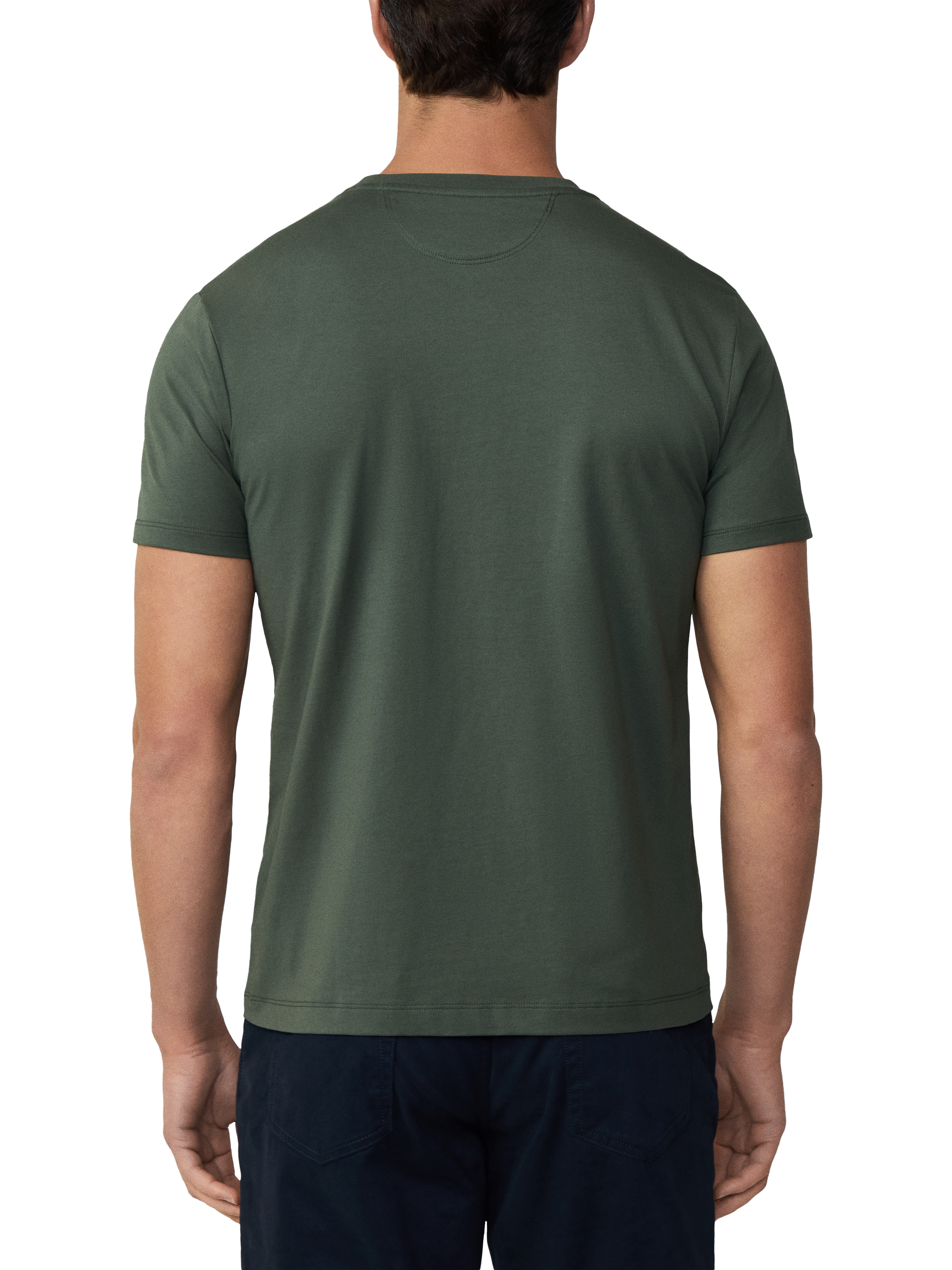 Product image 3 of 6, which shows Hackett London Pima Cotton Classic Fit Short Sleeve T-Shirt, Regent Green, XS