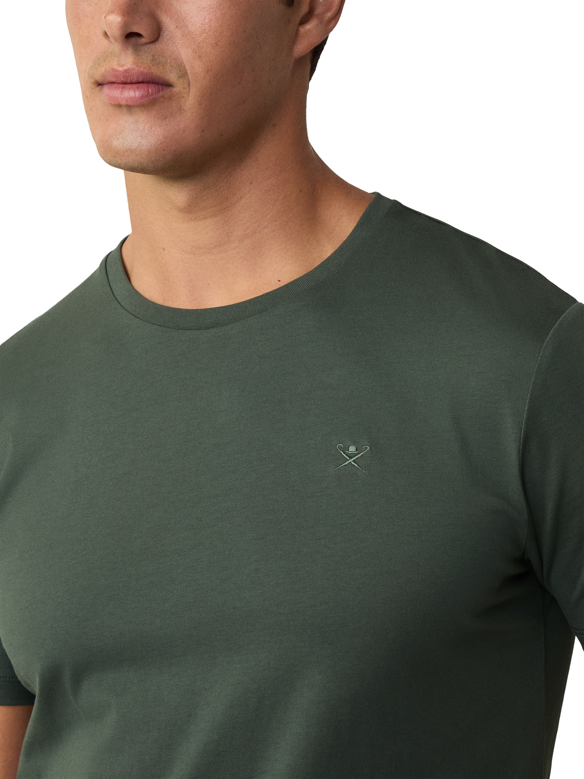 Product image 4 of 6, which shows Hackett London Pima Cotton Classic Fit Short Sleeve T-Shirt, Regent Green, XS