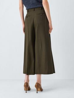 John Lewis Wool Blend Wide Leg Culotte Trousers - view 2, Khaki