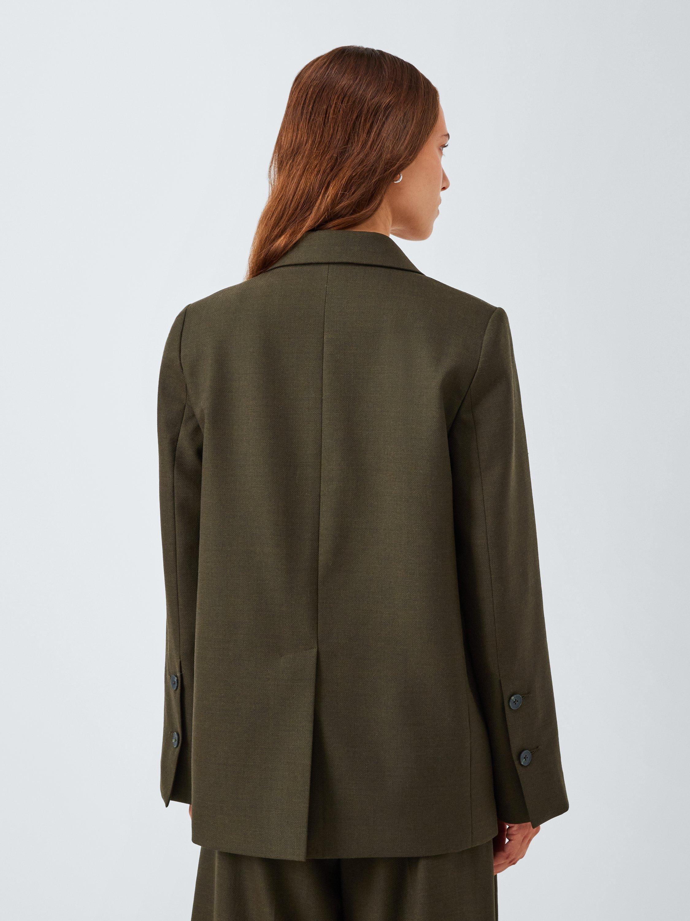 Product image 2 of 6, which shows John Lewis Wool Blend Double Breasted Marl Jacket, Khaki, 10
