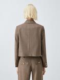 John Lewis Single Breasted Crop Check Jacket, Check