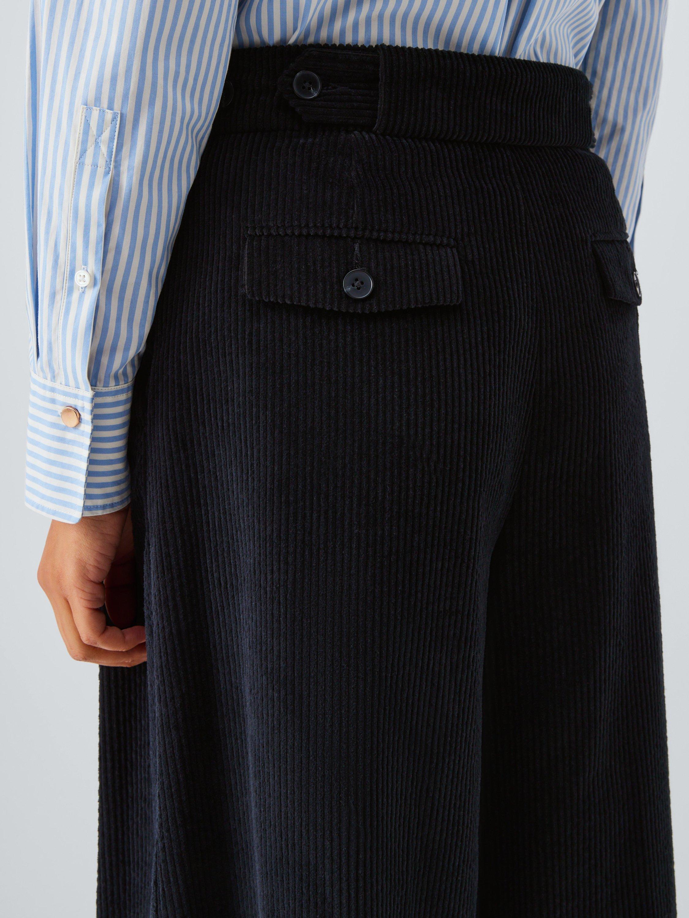 Product image 6 of 6, which shows John Lewis Mid Rise Corduroy Culottes, Black, 20