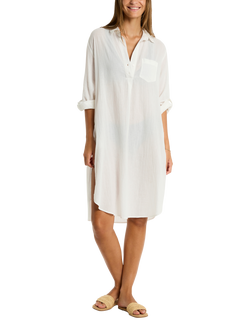 Sea Level Long Beach Cover Up, White