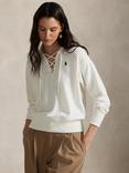 Ralph Lauren Cotton Blend Lace Up Sweatshirt, White