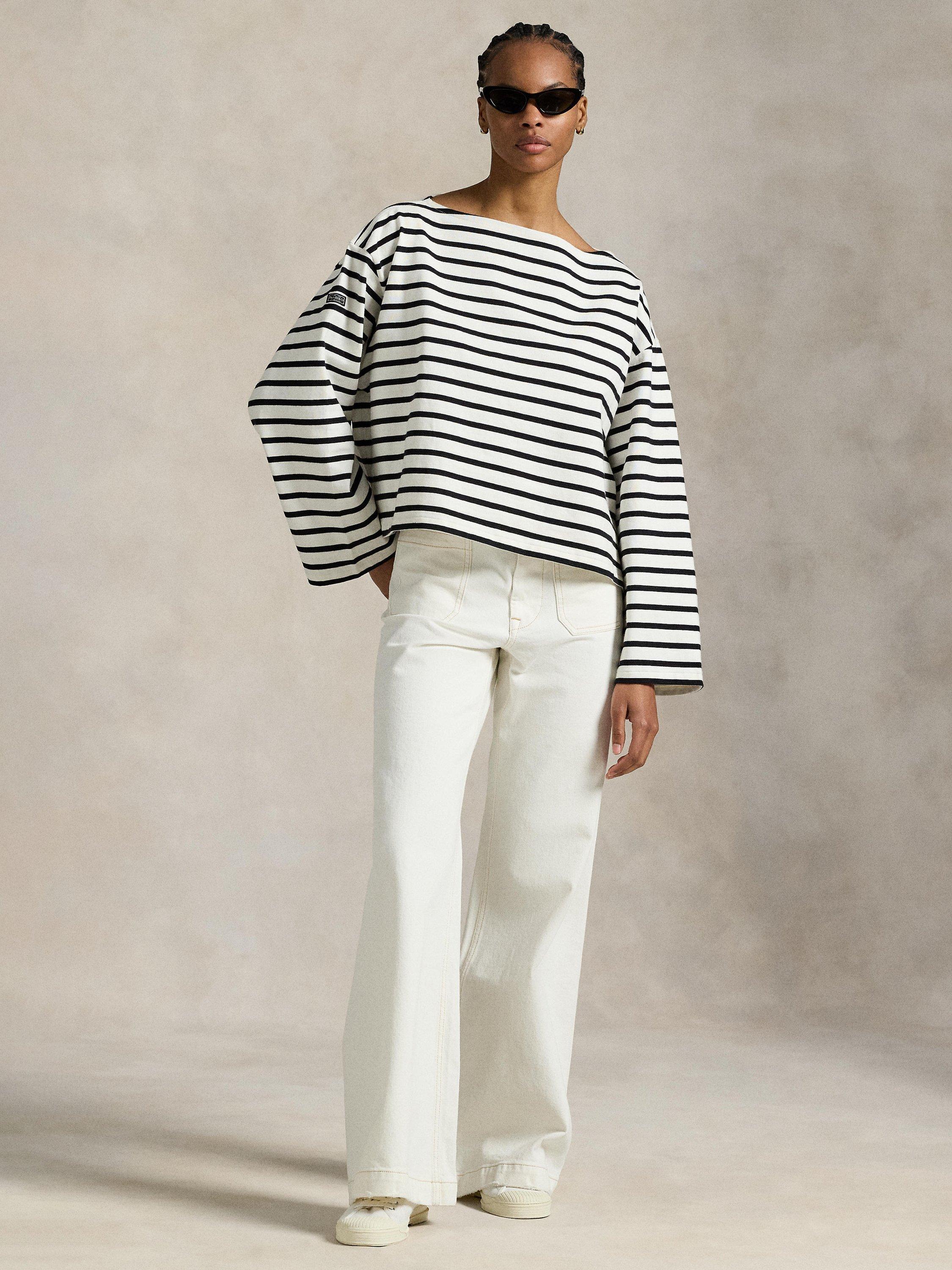 Product image 1 of 4, which shows Polo Ralph Lauren Denim Wide Leg Sailor Jeans, Luizia Wash, 26