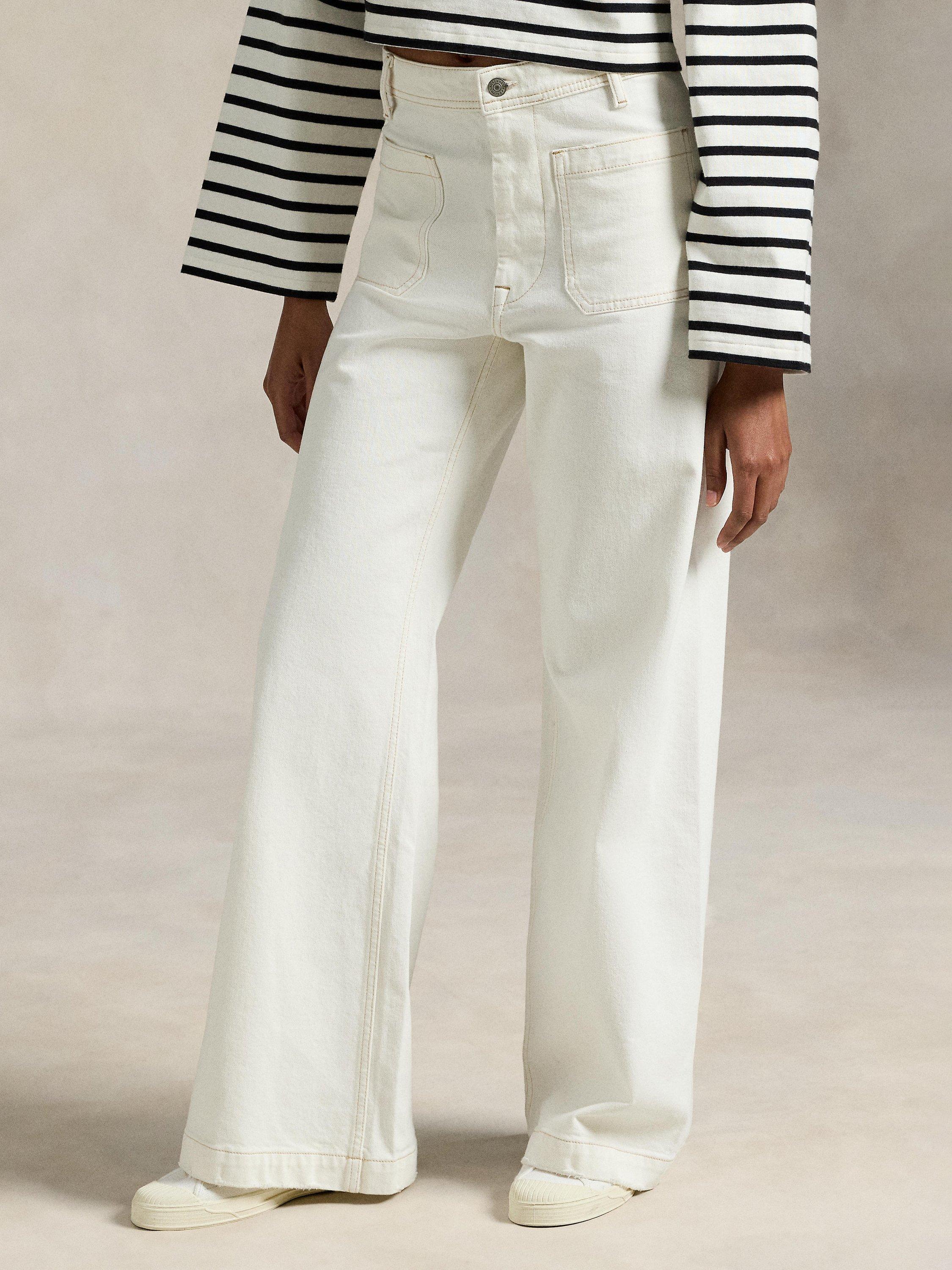 Product image 2 of 4, which shows Polo Ralph Lauren Denim Wide Leg Sailor Jeans, Luizia Wash, 26