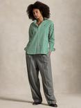 Ralph Lauren Cotton Relaxed Fit Striped Shirt, Green/White