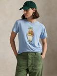 Ralph Lauren Cotton Crew Neck Polo Bear T-Shirt, Light Blue/Multi