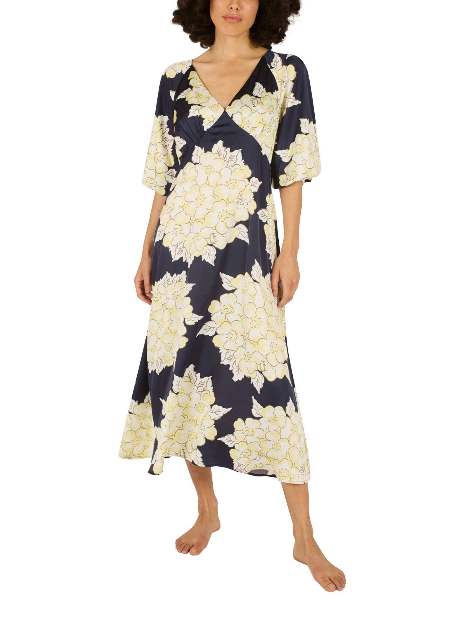 Product image 1 of 6, which shows Traffic People Gloria Blooming Lovely Dress, Navy, XS