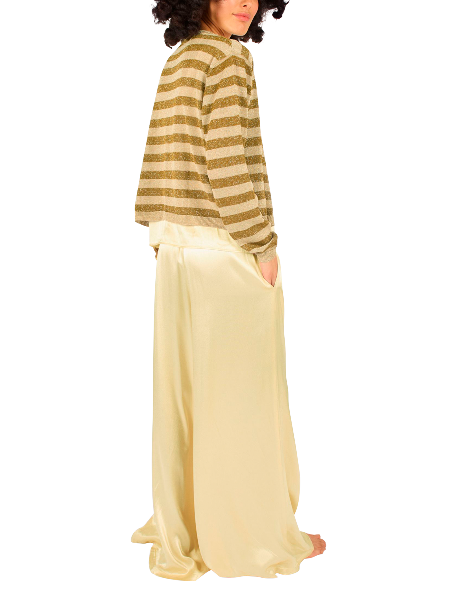 Product image 4 of 5, which shows Traffic People Tarnish Summer Madness Cardigan, Gold, S-M