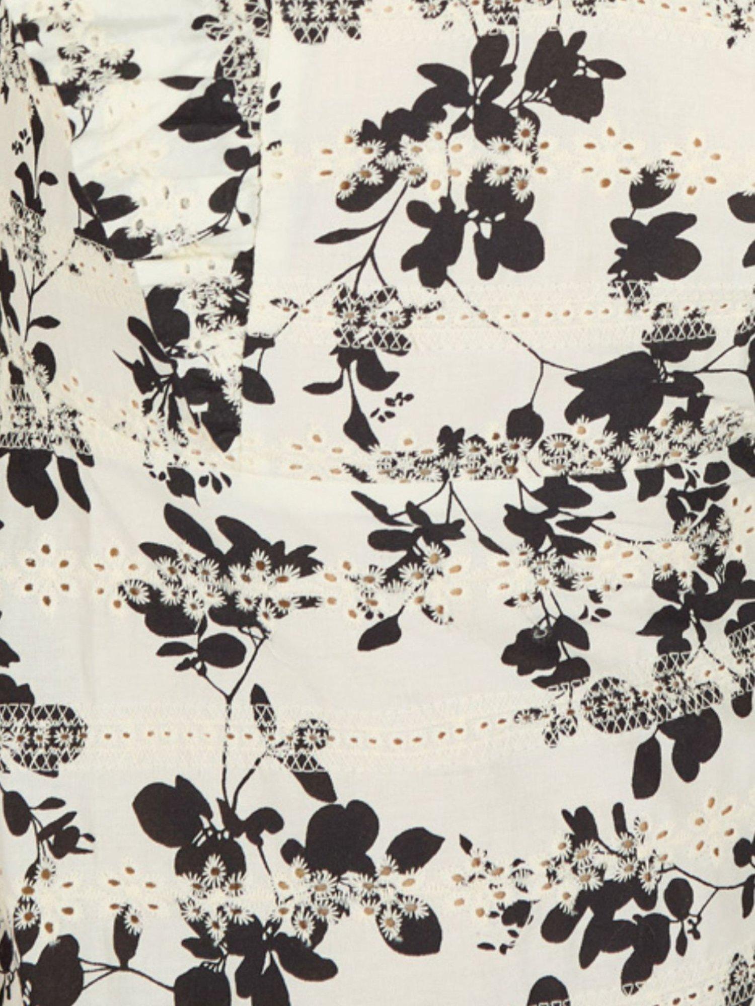 Product image 6 of 6, which shows Traffic People Lily Long Hot Summer Floral Dress, Black/White, XS