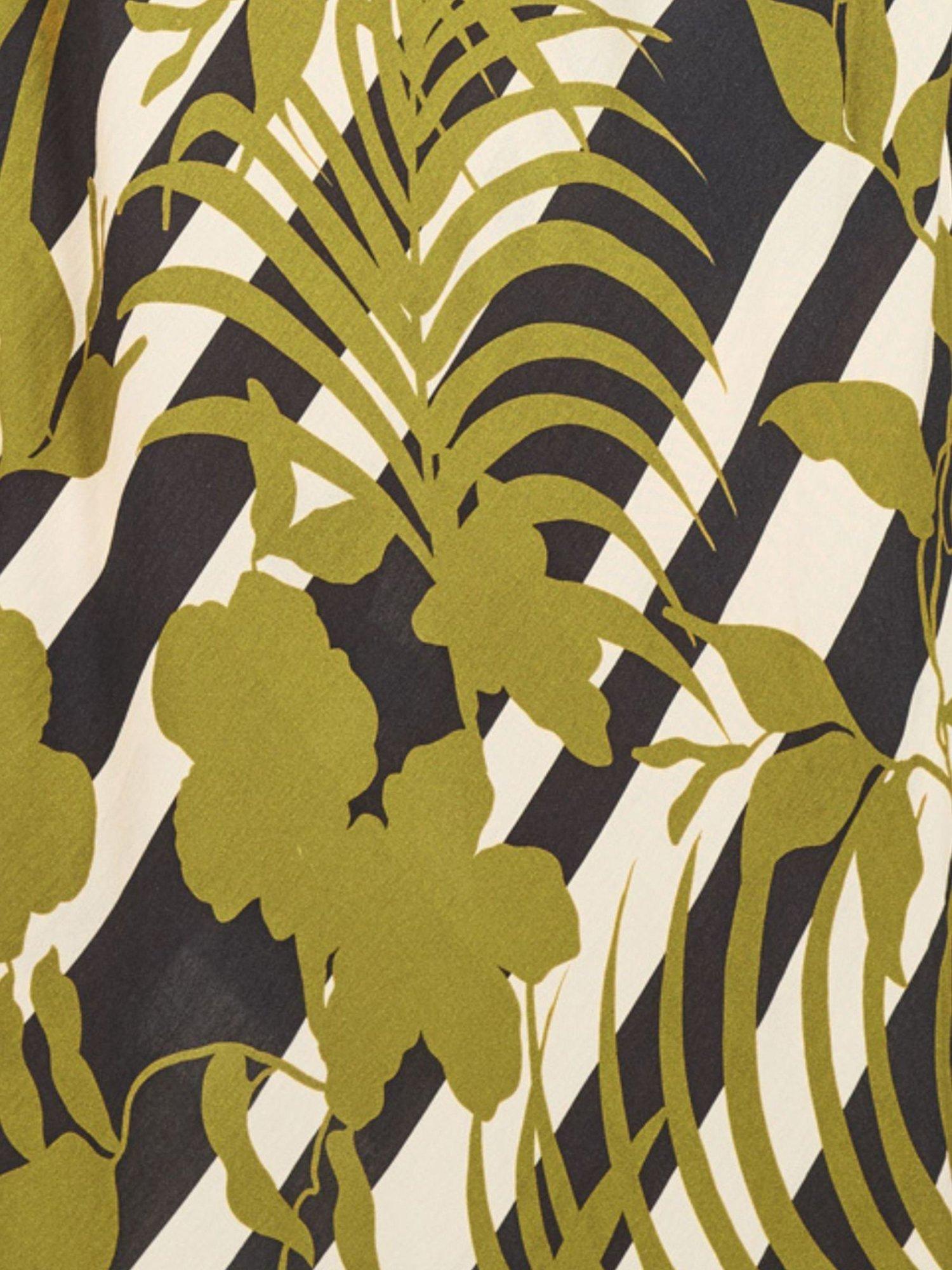 Product image 6 of 6, which shows Traffic People Rene The Archive Linen Rich Dress, Black/Olive, XS