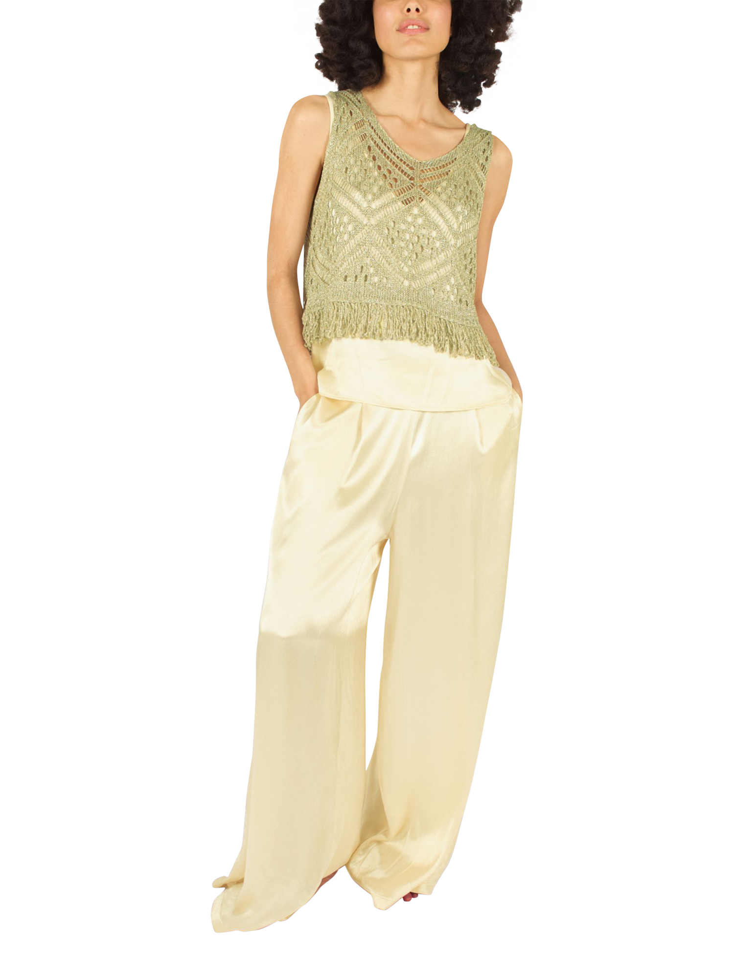 Product image 4 of 6, which shows Traffic People Bella Summer Madness Top, Gold, S-M