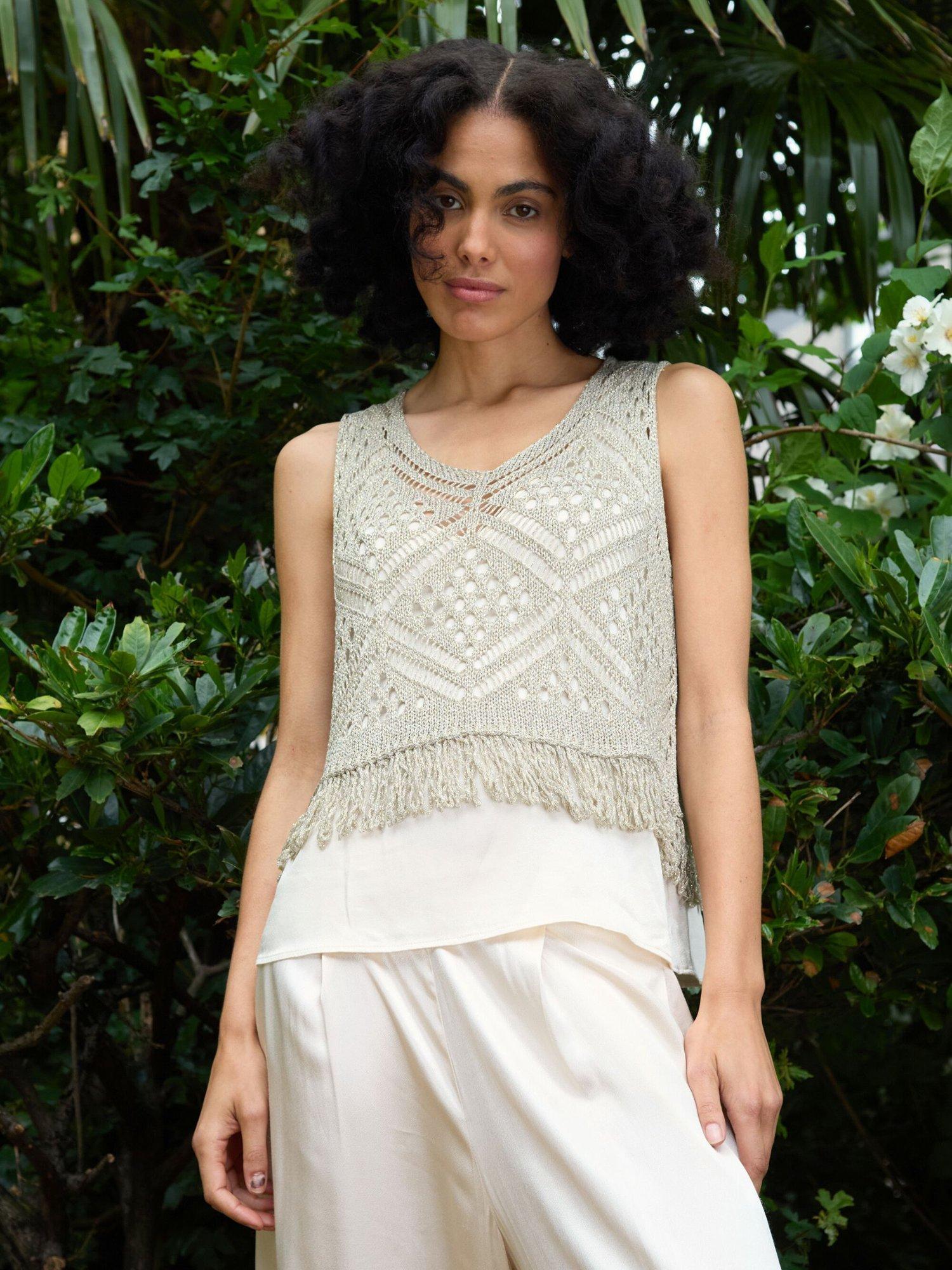 Product image 5 of 6, which shows Traffic People Bella Summer Madness Top, Gold, S-M