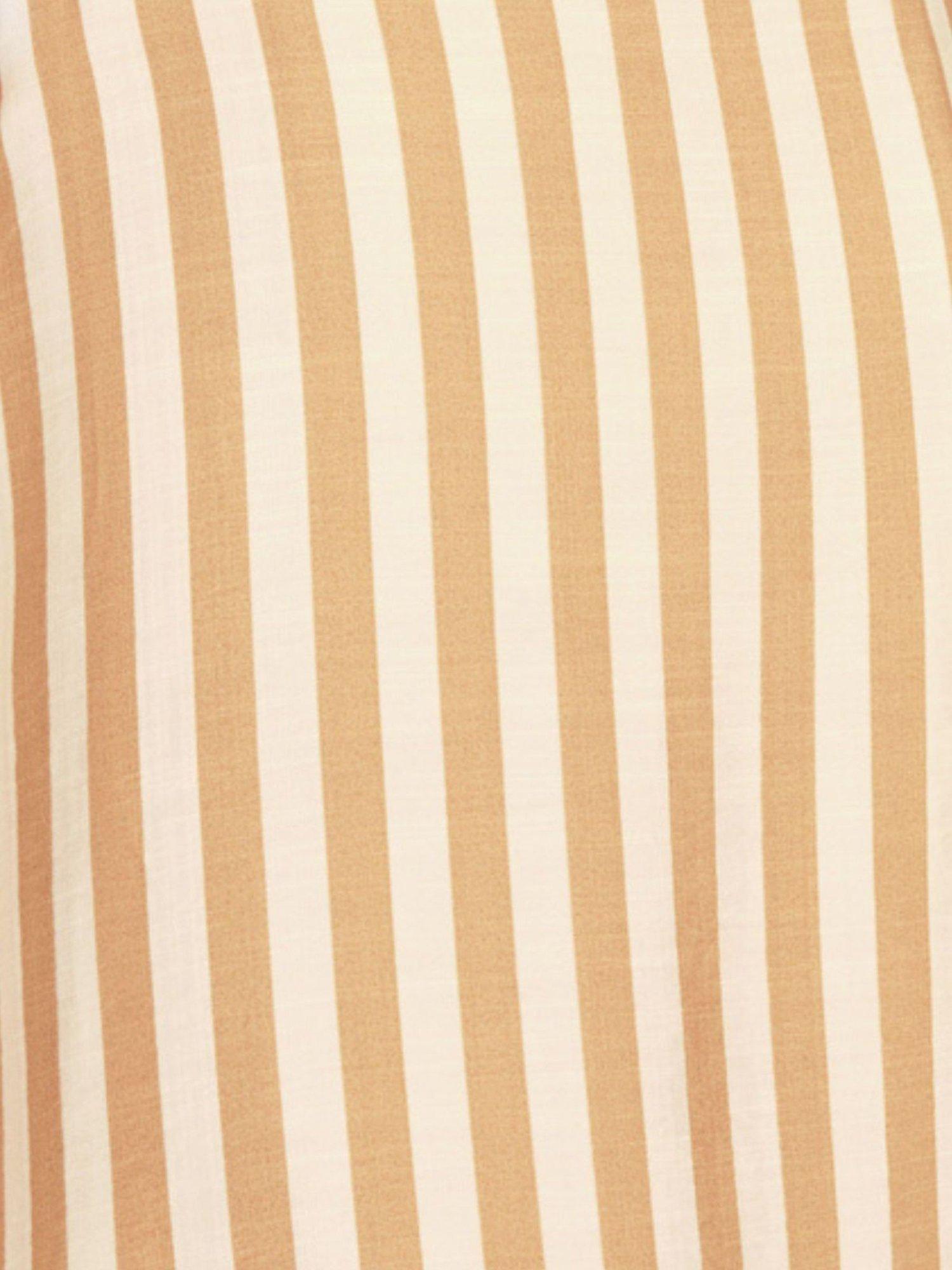 Product image 6 of 6, which shows Traffic People Brighton Rock Stripe Wide Leg Trousers, Brown, XS