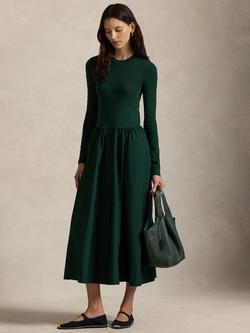 Ralph Lauren Polo Cotton Long Sleeve Maxi Dress, Dark Green