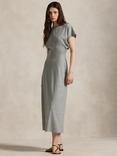 Polo Ralph Lauren Short Sleeve Wool Blend Dolman Midi Dress, Grey