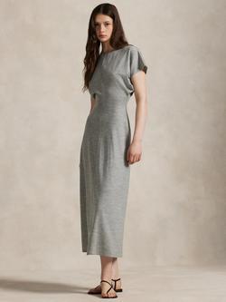 Polo Ralph Lauren Short Sleeve Wool Blend Dolman Midi Dress, Grey, Grey