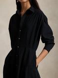 Polo Ralph Lauren Panelled Cotton Canvas Shirt Dress, Polo Black