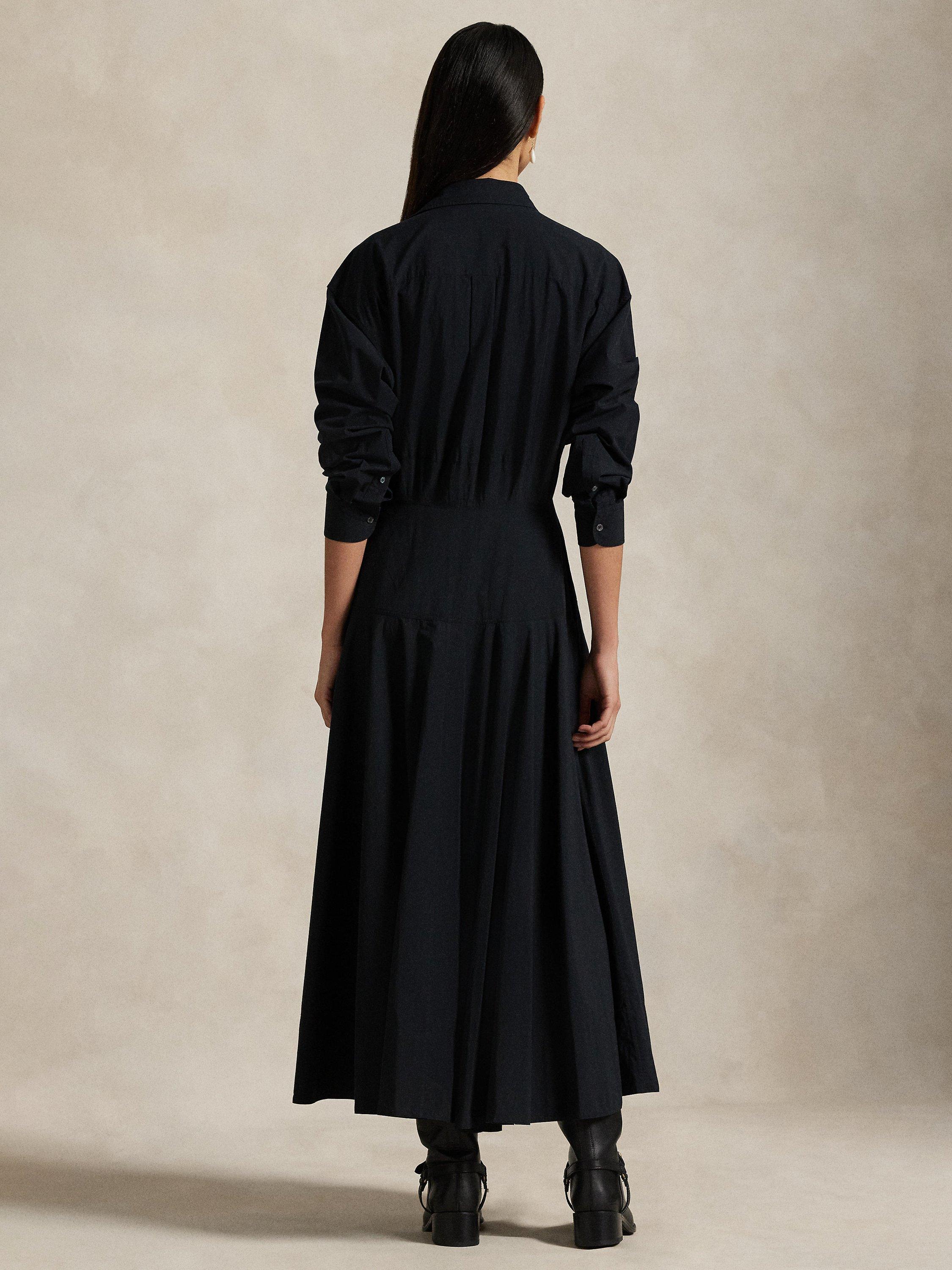 Product image 4 of 4, which shows Polo Ralph Lauren Panelled Cotton Canvas Shirt Dress, Polo Black, 8