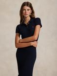Ralph Lauren Cotton Blend Short Sleeved Sweater Dress, Navy