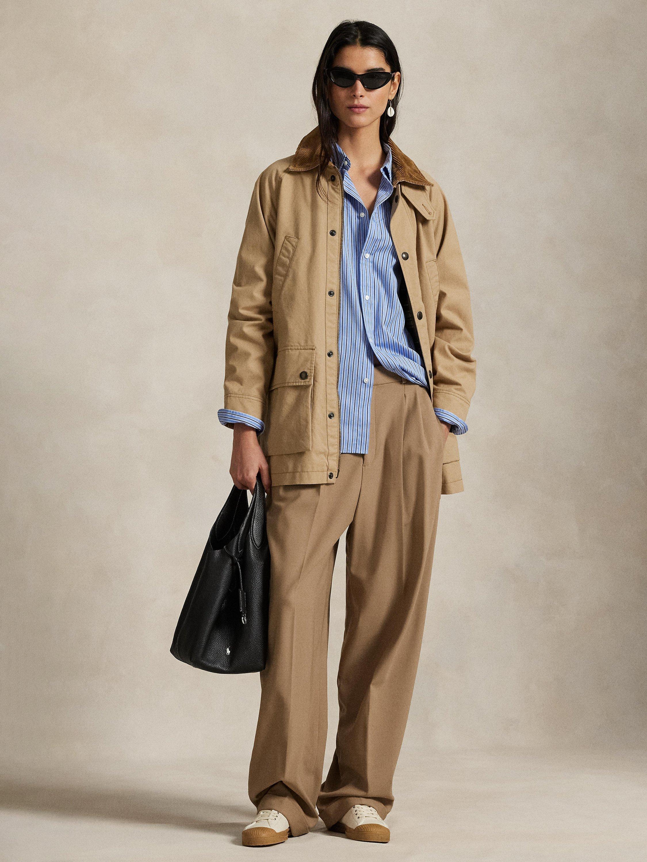 Product image 1 of 6, which shows Polo Ralph Lauren Woven Denim Field Jacket, Beige, XS